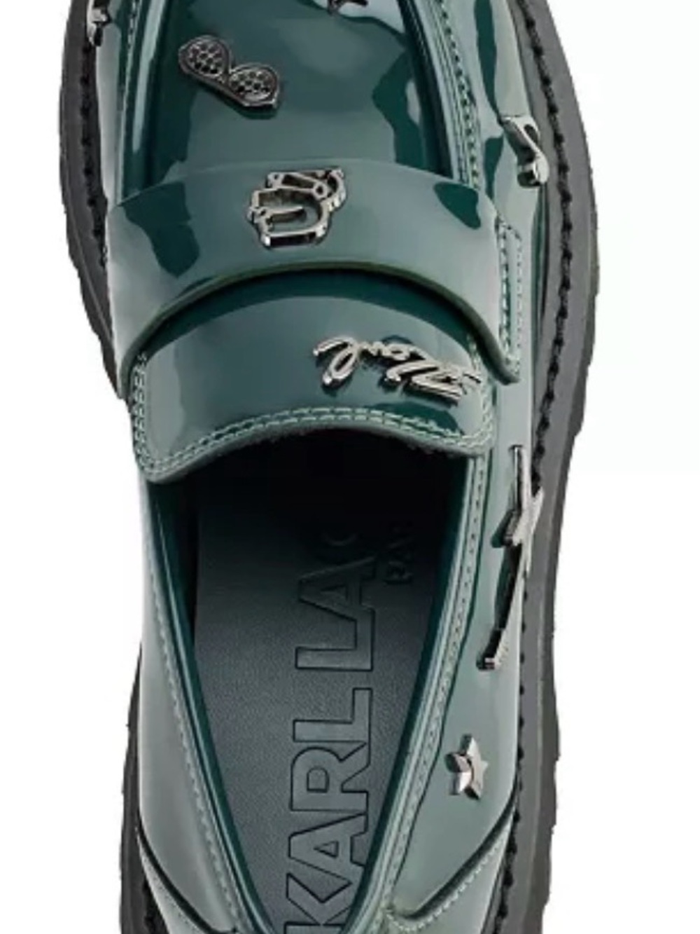 Karl Lagerfeld Emerald Green 
Gaston Rocker Almond Toe Lug Loafers